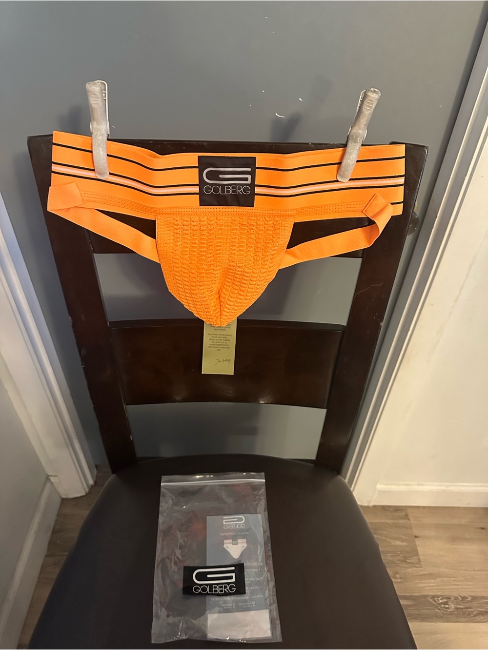 Goldbergh Neon Orange Striped Waistband Jock Brief